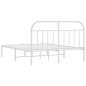 vidaXL Estructura de cama con cabecero metal blanca 140x200 cm vidaXL Estructura de cama con cabecero metal blanca 140x200 cm