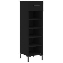 vidaXL Zapatero madera de ingeniería negro 30x35x105 cm