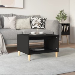 vidaXL Mesa de centro madera contrachapada negro 60x50x40 cm