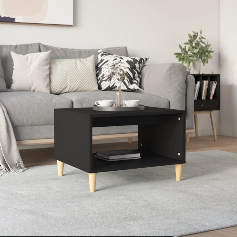 vidaXL Mesa de centro madera contrachapada negro 60x50x40 cm vidaXL Mesa de centro madera contrachapada negro 60x50x40 cm