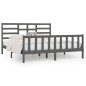 vidaXL Estructura de cama de madera maciza gris Super King 180x200 cm vidaXL Estructura de cama de madera maciza gris Super King 180x200 cm