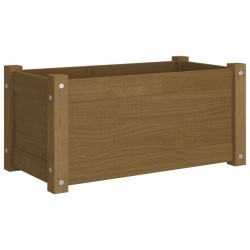 vidaXL Jardinera de madera maciza de pino marrón miel 60x31x31 cm