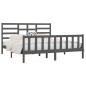 vidaXL Estructura de cama de madera maciza gris Super King 180x200 cm vidaXL Estructura de cama de madera maciza gris Super King 180x200 cm