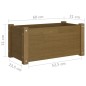 vidaXL Jardinera de madera maciza de pino marrón miel 60x31x31 cm vidaXL Jardinera de madera maciza de pino marrón miel 60x31x31 cm