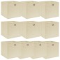 vidaXL Cajas de almacenaje 10 uds tela crema 32x32x32 cm vidaXL Cajas de almacenaje 10 uds tela crema 32x32x32 cm
