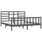 vidaXL Estructura de cama de madera maciza gris Super King 180x200 cm vidaXL Estructura de cama de madera maciza gris Super King 180x200 cm