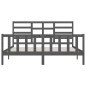 vidaXL Estructura de cama de madera maciza gris Super King 180x200 cm vidaXL Estructura de cama de madera maciza gris Super King 180x200 cm