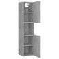 vidaXL Armario de baño madera contrachapada gris hormigón 30x30x130 cm vidaXL Armario de baño madera contrachapada gris hormigón 30x30x130 cm