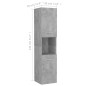 vidaXL Armario de baño madera contrachapada gris hormigón 30x30x130 cm vidaXL Armario de baño madera contrachapada gris hormigón 30x30x130 cm