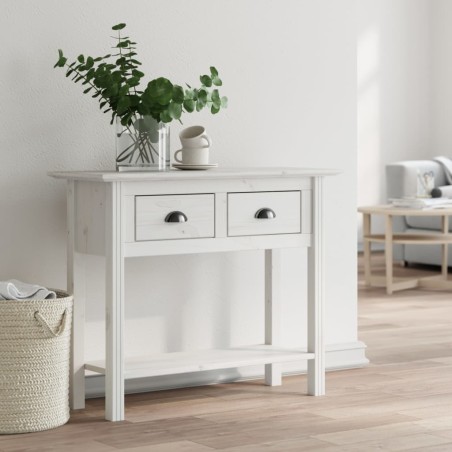 vidaXL Mesa consola BODO madera maciza de pino blanco 90x34,5x73 cm