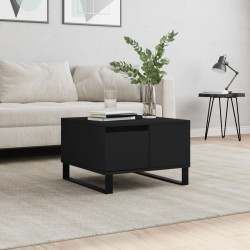 vidaXL Mesa de centro madera contrachapada negro 55x55x36,5 cm