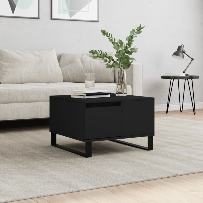 vidaXL Mesa de centro madera contrachapada negro 55x55x36,5 cm vidaXL Mesa de centro madera contrachapada negro 55x55x36,5 cm