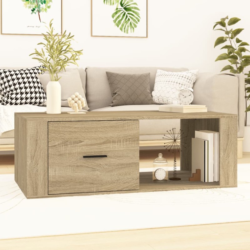vidaXL Mesa de centro madera contrachapada roble Sonoma 100x50,5x35 cm vidaXL Mesa de centro madera contrachapada roble Sonoma 100x50,5x35 cm