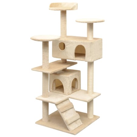vidaXL Rascador para gatos con poste rascador de sisal 125 cm beige