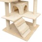 vidaXL Rascador para gatos con poste rascador de sisal 125 cm beige vidaXL Rascador para gatos con poste rascador de sisal 125 cm beige