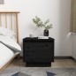 vidaXL Mesita de noche madera maciza de pino negro 35x34x32 cm
