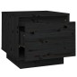 vidaXL Mesita de noche madera maciza de pino negro 35x34x32 cm
