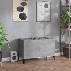 vidaXL Mueble discos madera contrachapada gris hormigón 74,5x38x48 cm