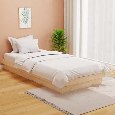 vidaXL Estructura de cama madera maciza 100x200 cm