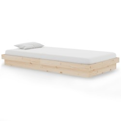 vidaXL Estructura de cama madera maciza 100x200 cm