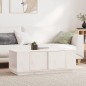 vidaXL Mesa de centro de madera maciza de pino blanco 110x50x40 cm