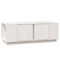 vidaXL Mesa de centro de madera maciza de pino blanco 110x50x40 cm