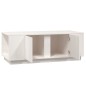 vidaXL Mesa de centro de madera maciza de pino blanco 110x50x40 cm