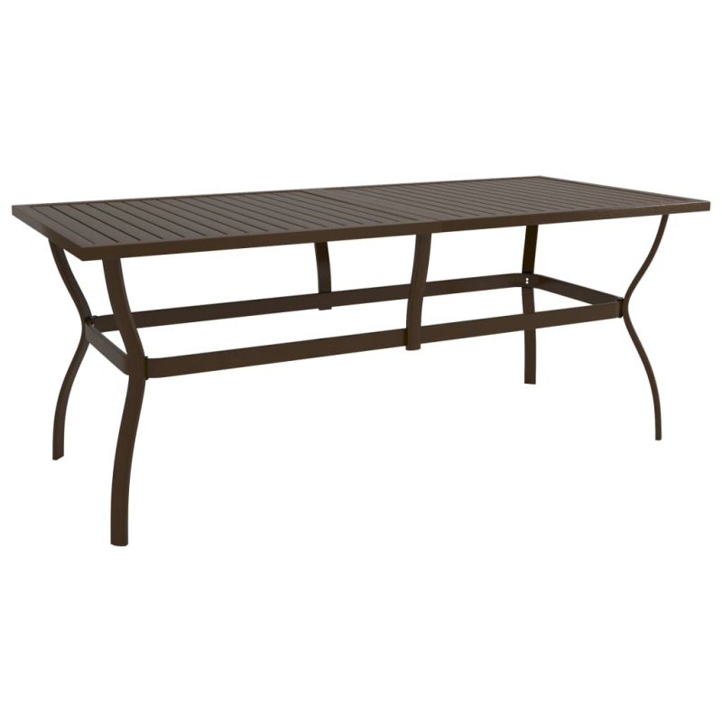 vidaXL Mesa de jardín de acero marrón 190x80x72 cm