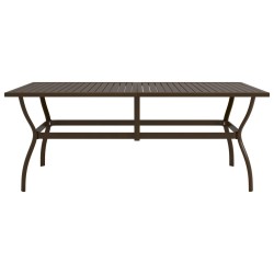 vidaXL Mesa de jardín de acero marrón 190x80x72 cm
