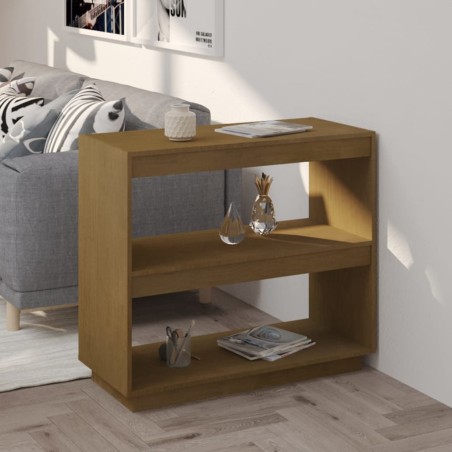 vidaXL Estantería de madera maciza de pino marrón miel 80x35x71 cm