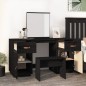 vidaXL Tocador con espejo madera maciza de pino negro vidaXL Tocador con espejo madera maciza de pino negro