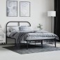 vidaXL Estructura de cama con cabecero metal negro 120x190 cm vidaXL Estructura de cama con cabecero metal negro 120x190 cm
