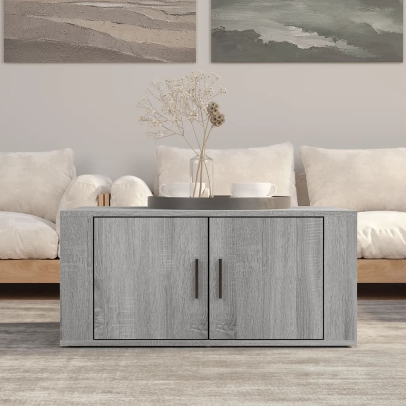 vidaXL Mesa de centro madera contrachapada gris Sonoma 80x50x36 cm vidaXL Mesa de centro madera contrachapada gris Sonoma 80x50x36 cm