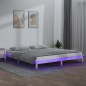 vidaXL Estructura de cama con LED madera maciza blanca 160x200 cm vidaXL Estructura de cama con LED madera maciza blanca 160x200 cm