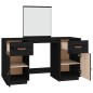 vidaXL Tocador con espejo madera maciza de pino negro vidaXL Tocador con espejo madera maciza de pino negro