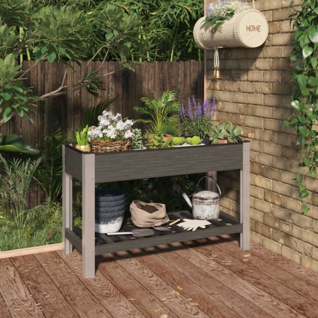 vidaXL Arriate de jardín con estante WPC gris 120x50x75 cm