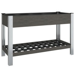 vidaXL Arriate de jardín con estante WPC gris 120x50x75 cm