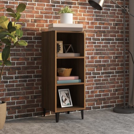 vidaXL Aparador de madera de ingeniería marrón roble 34,5x32,5x90 cm