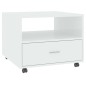 vidaXL Mesa de centro madera contrachapada blanco brillo 55x55x40 cm 