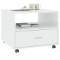 vidaXL Mesa de centro madera contrachapada blanco brillo 55x55x40 cm 