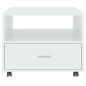 vidaXL Mesa de centro madera contrachapada blanco brillo 55x55x40 cm 
