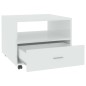 vidaXL Mesa de centro madera contrachapada blanco brillo 55x55x40 cm 