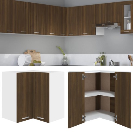 vidaXL Armario colgante de esquina madera de ingeniería marrón roble