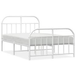 vidaXL Estructura cama metal con cabecero y estribo blanco 120x200 cm