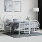 vidaXL Estructura cama metal con cabecero y estribo blanco 120x200 cm vidaXL Estructura cama metal con cabecero y estribo blanco 120x200 cm