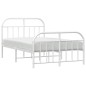 vidaXL Estructura cama metal con cabecero y estribo blanco 120x200 cm vidaXL Estructura cama metal con cabecero y estribo blanco 120x200 cm