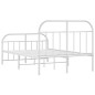 vidaXL Estructura cama metal con cabecero y estribo blanco 120x200 cm vidaXL Estructura cama metal con cabecero y estribo blanco 120x200 cm
