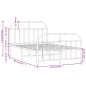 vidaXL Estructura cama metal con cabecero y estribo blanco 120x200 cm vidaXL Estructura cama metal con cabecero y estribo blanco 120x200 cm