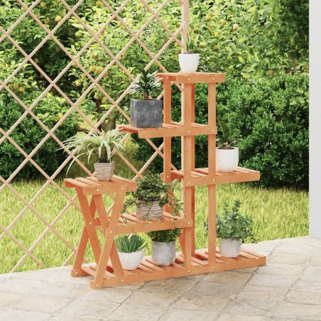 vidaXL Soporte para flores madera maciza de abeto 95x25x96 cm