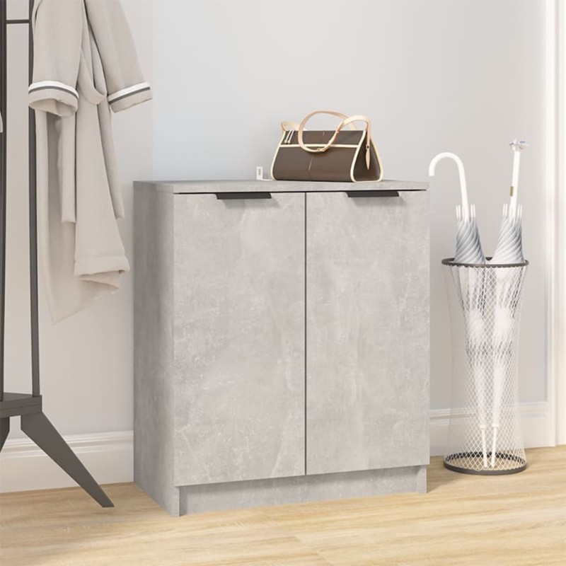 vidaXL Mueble zapatero madera contrachapada gris hormigón 59x35x70 cm vidaXL Mueble zapatero madera contrachapada gris hormigón 59x35x70 cm